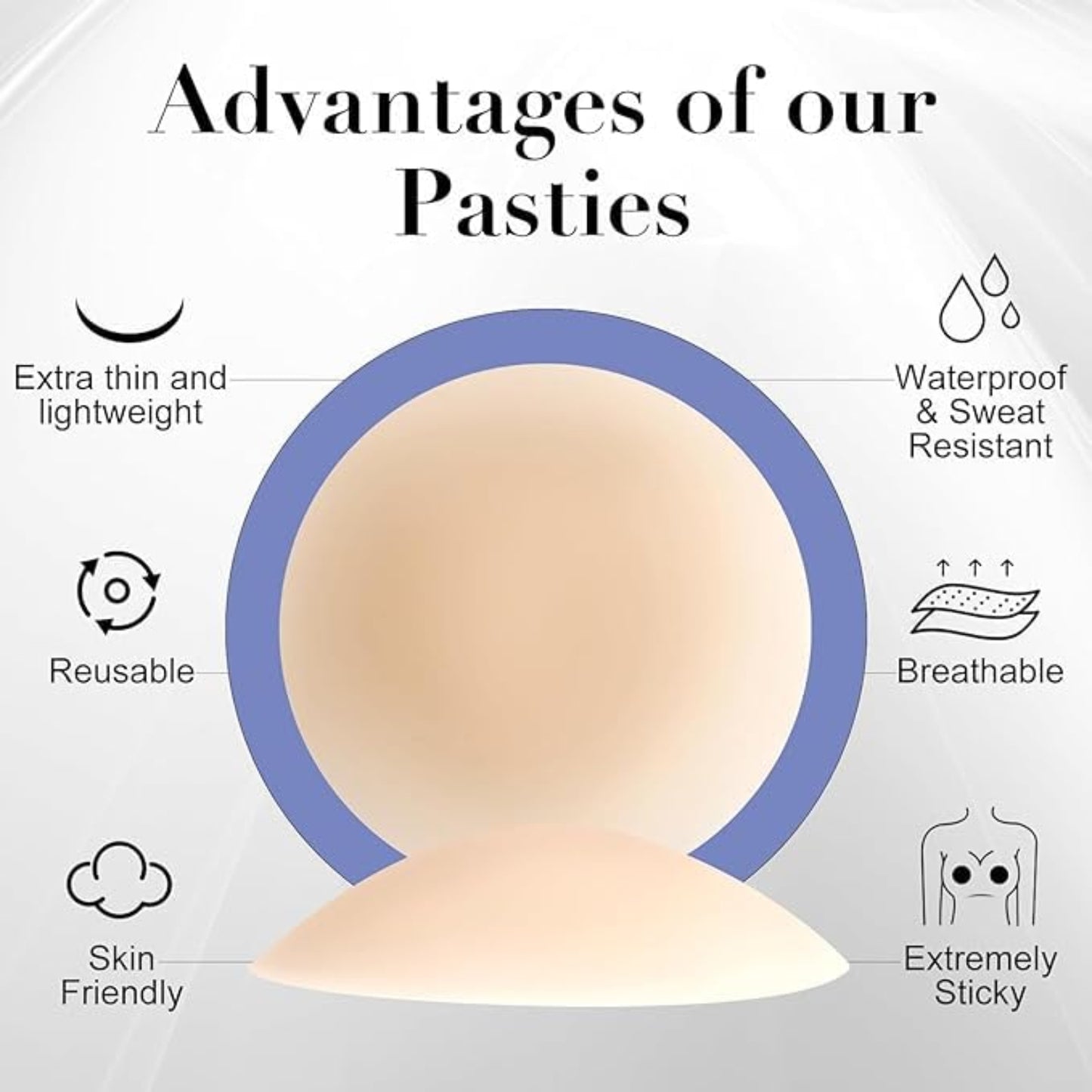 Breast Nipple Covers for Women – Invisible Reusable Pasties - Grandsell