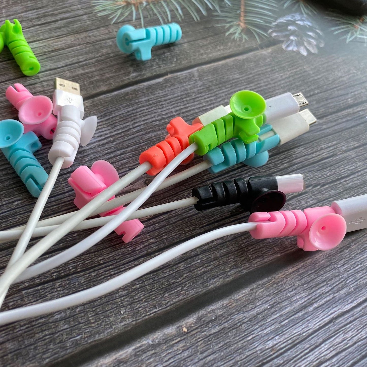 Cable Cord Protector Saver With Suction End (Suction Winder 4 Pcs Set) - Grandsell