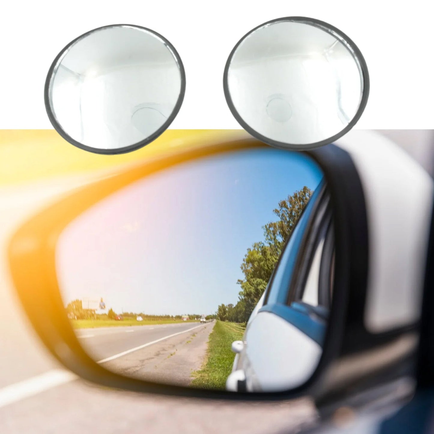 Car Blind Spot Side Mirror Round Hd Glass Blindspot Mirror Convex Rear View - Grandsell