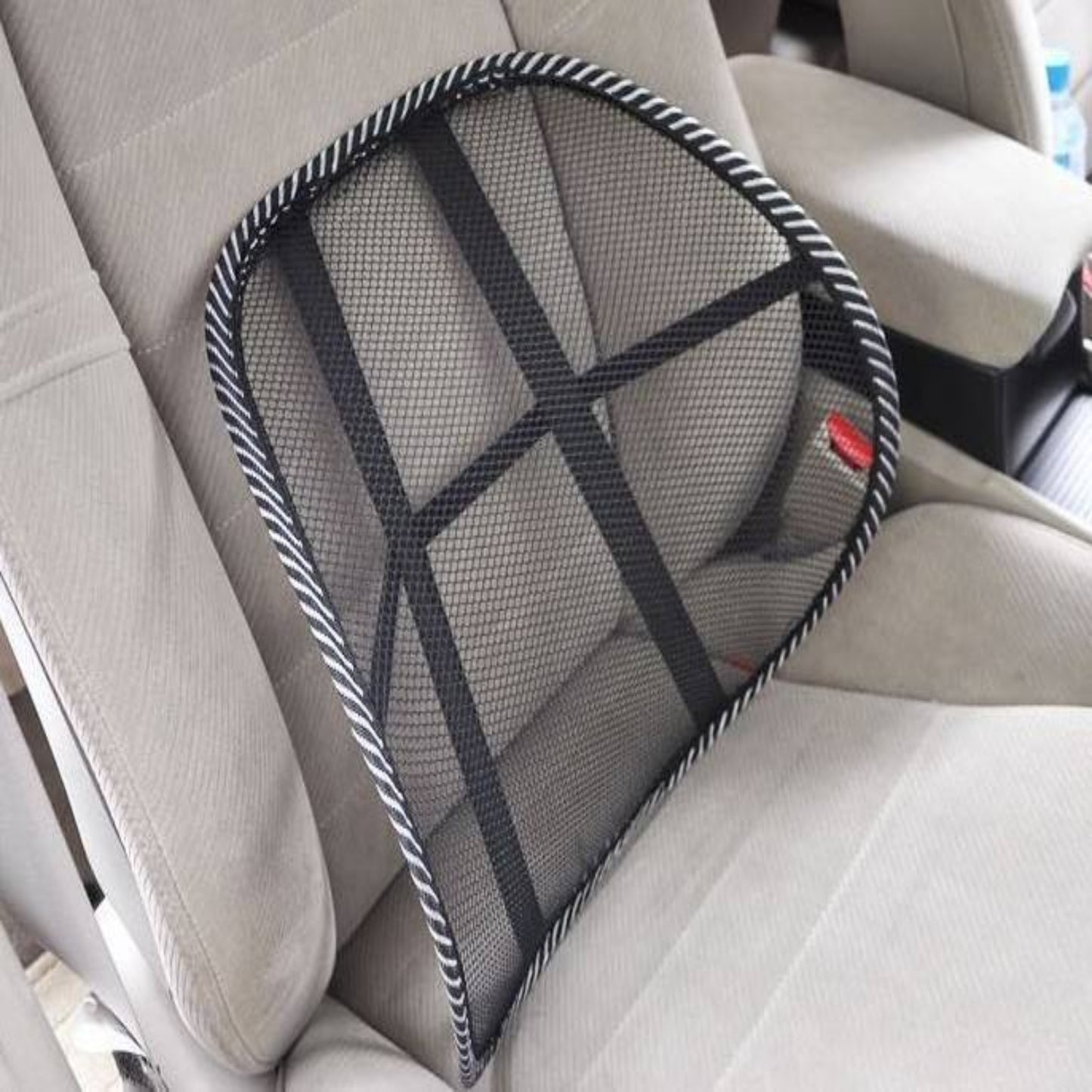 Car seat cushion with mesh design on a car seat