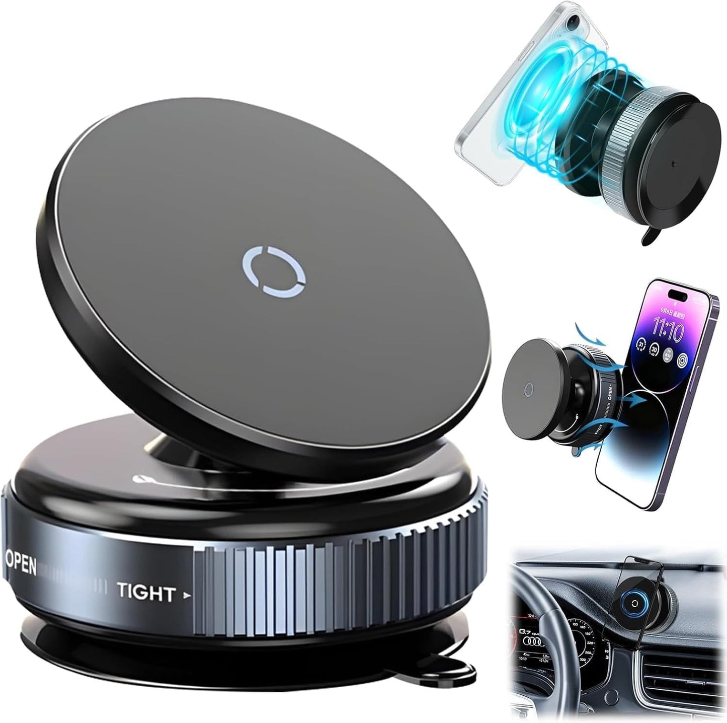 Car Dashboard Phone Holder – 360° Vacuum Magnetic Phone Stand | Universal Mount - Grandsell