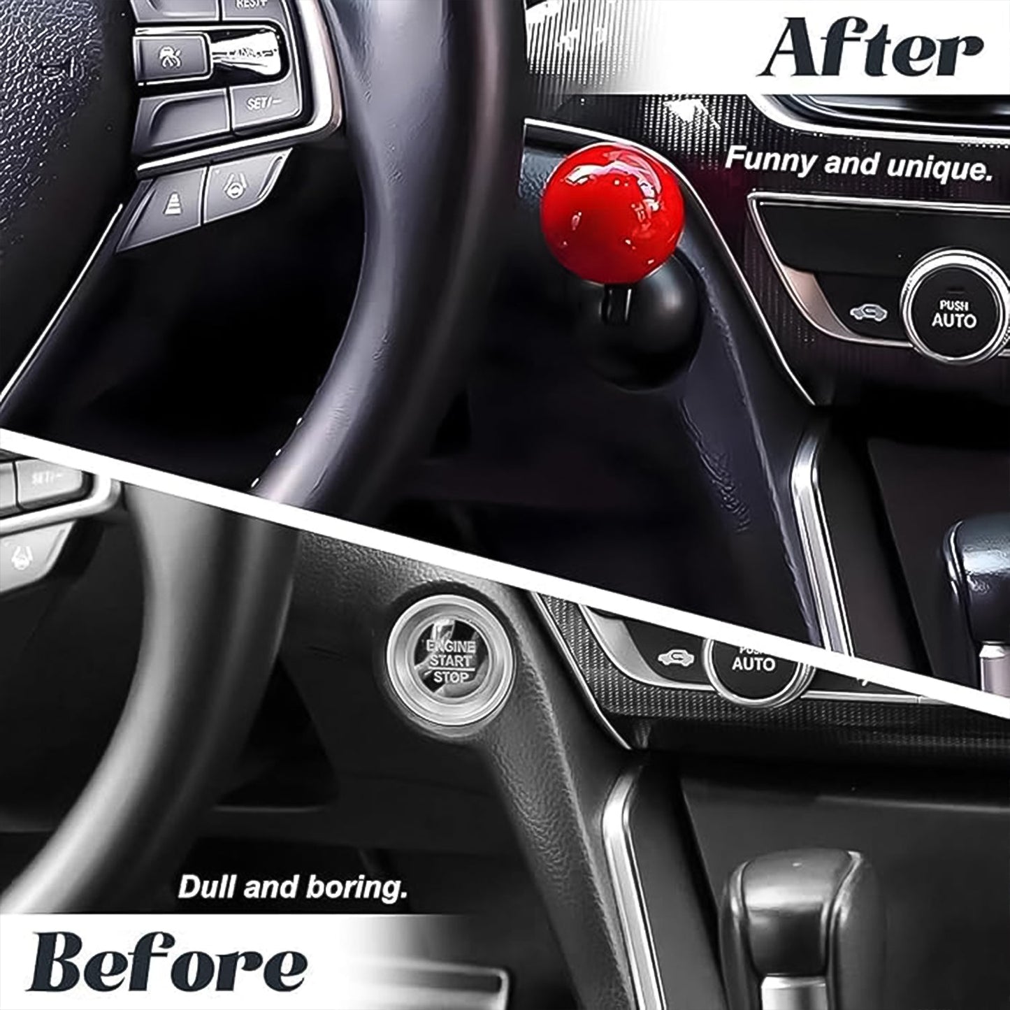Car Push Start Button Rocker Cover Ball Design (1 Pc) - Grandsell