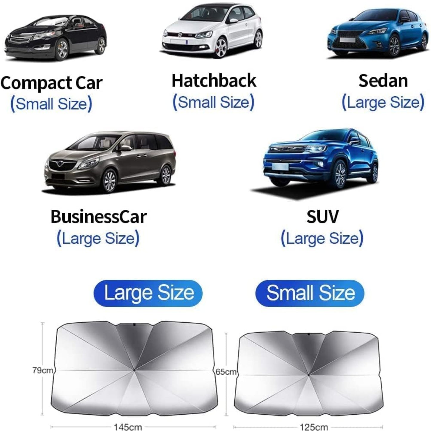 Car Sun Shade for Windshield – Foldable Sun Umbrella for UV & Heat Protection - Grandsell