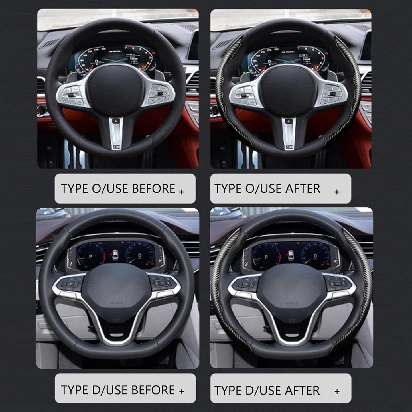 Carbon Fiber Steering Wheel Cover – Anti - Slip Car Interior Upgrade - Grandsell