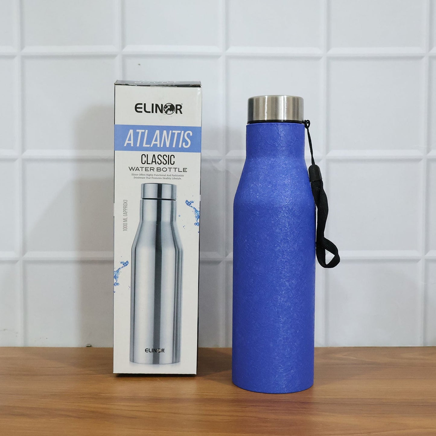 Classic Stainless Steel Water Bottle Blue Color (1000 Ml 1 Piece) - Grandsell