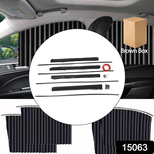 Curtain For Car Window Heat Sunshade Protection (4 Pcs With Curtain Hook Adhesive Tap Set) - Grandsell