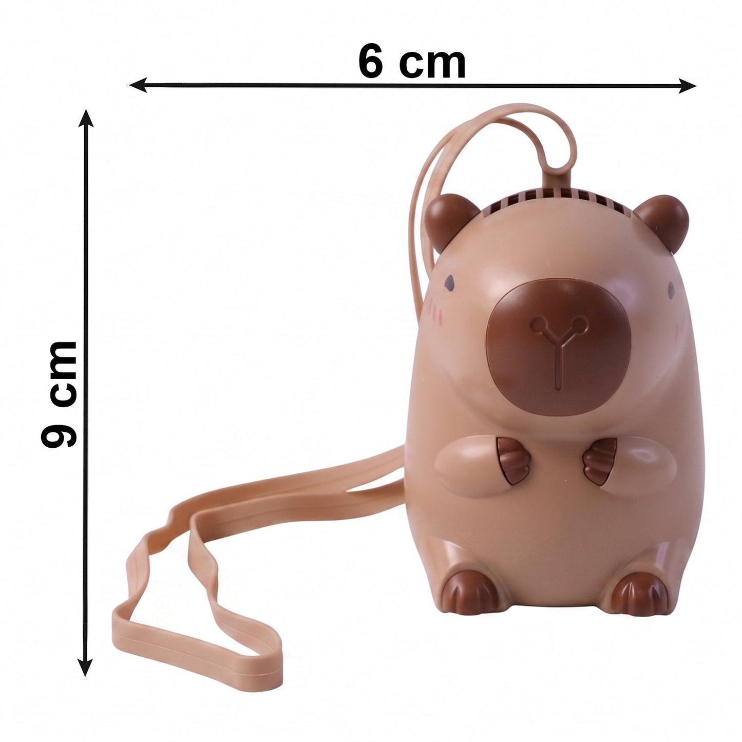 Cute Bear Shape Portable Mini Fan With Neck Strap (1 Pc) - Grandsell