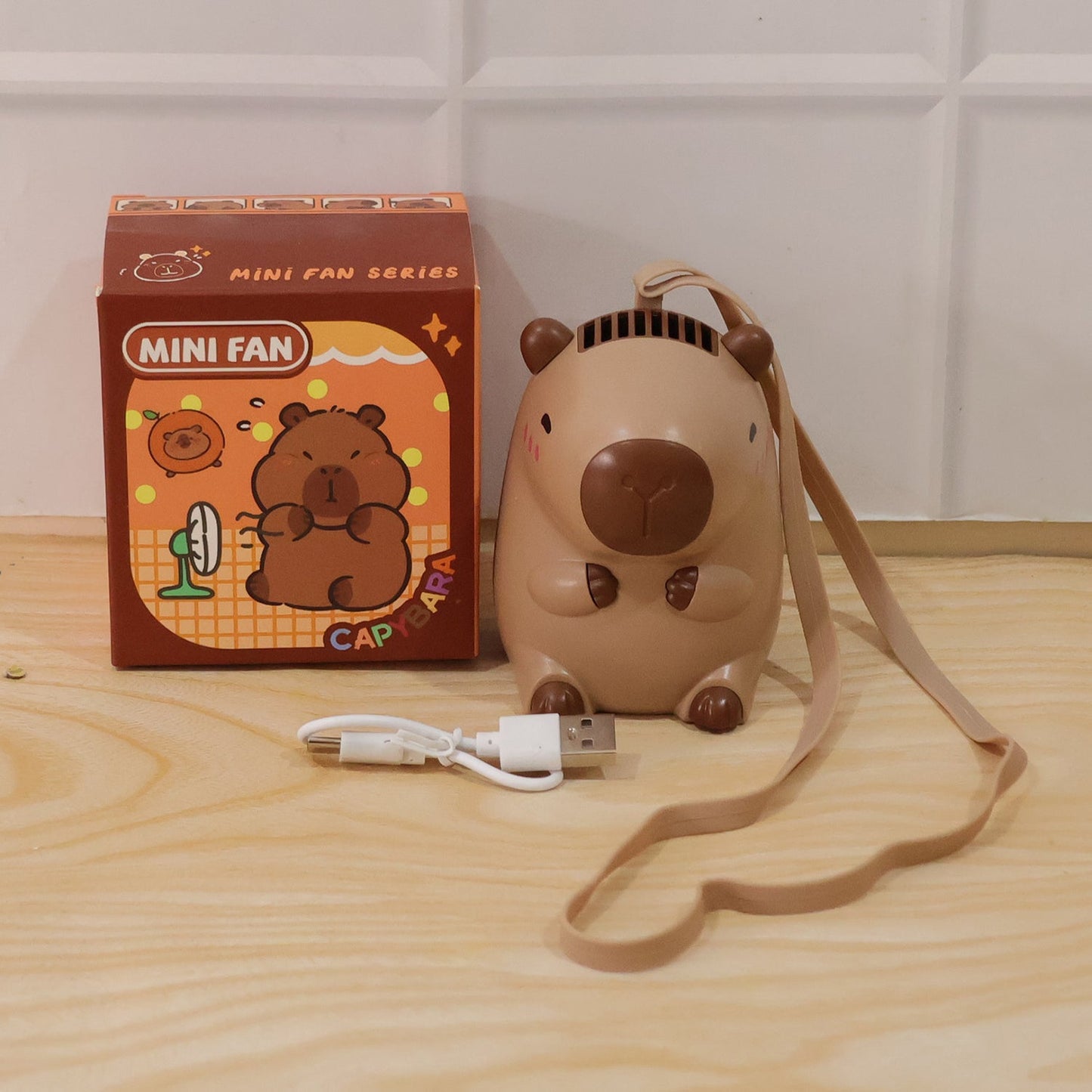 Cute Bear Shape Portable Mini Fan With Neck Strap (1 Pc) - Grandsell
