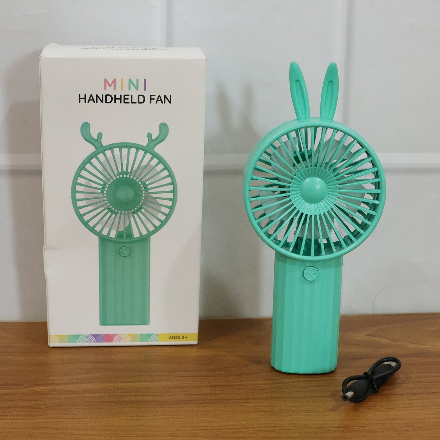 Cute Bunny Ear Design Portable Usb Rechargeable Mini Handheld Fan (1 Pc) - Grandsell
