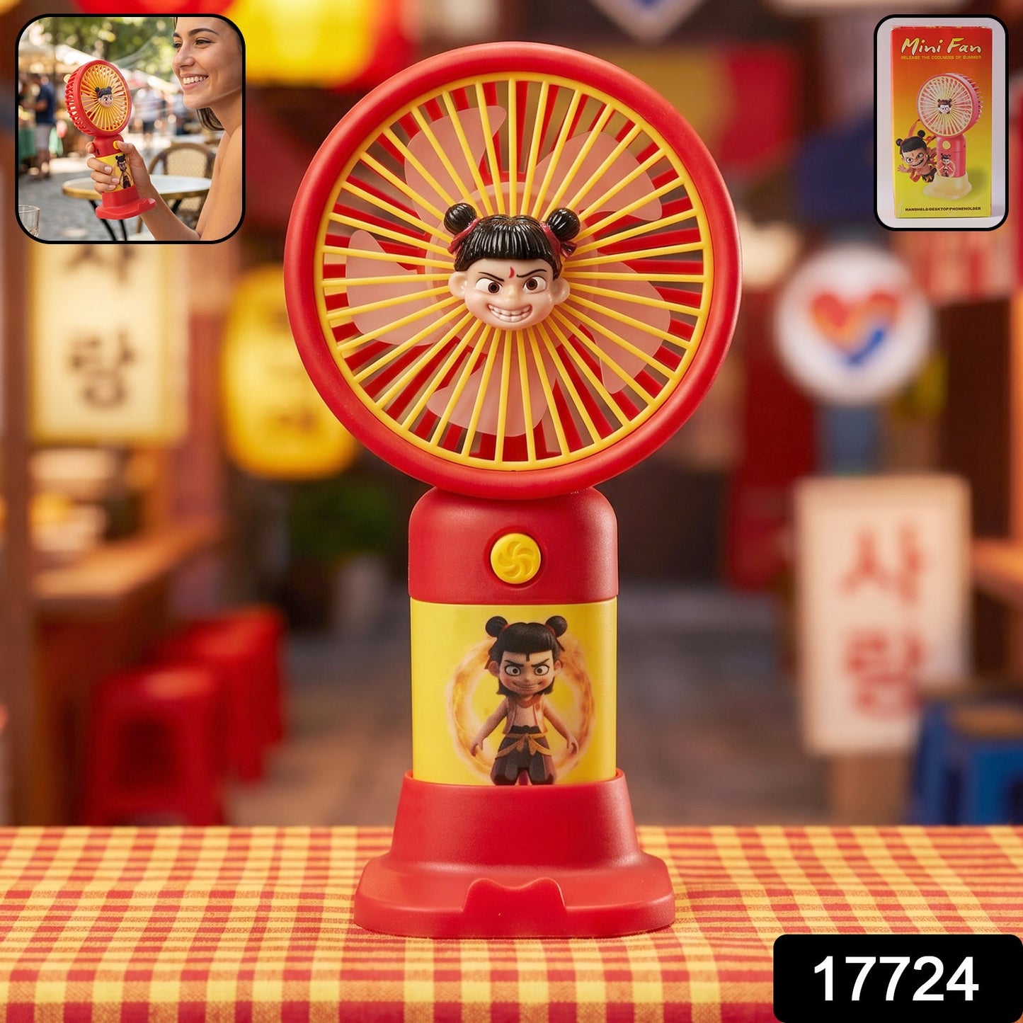 Cute Cartoon Character Portable Mini Fan (1 Pc) - Grandsell