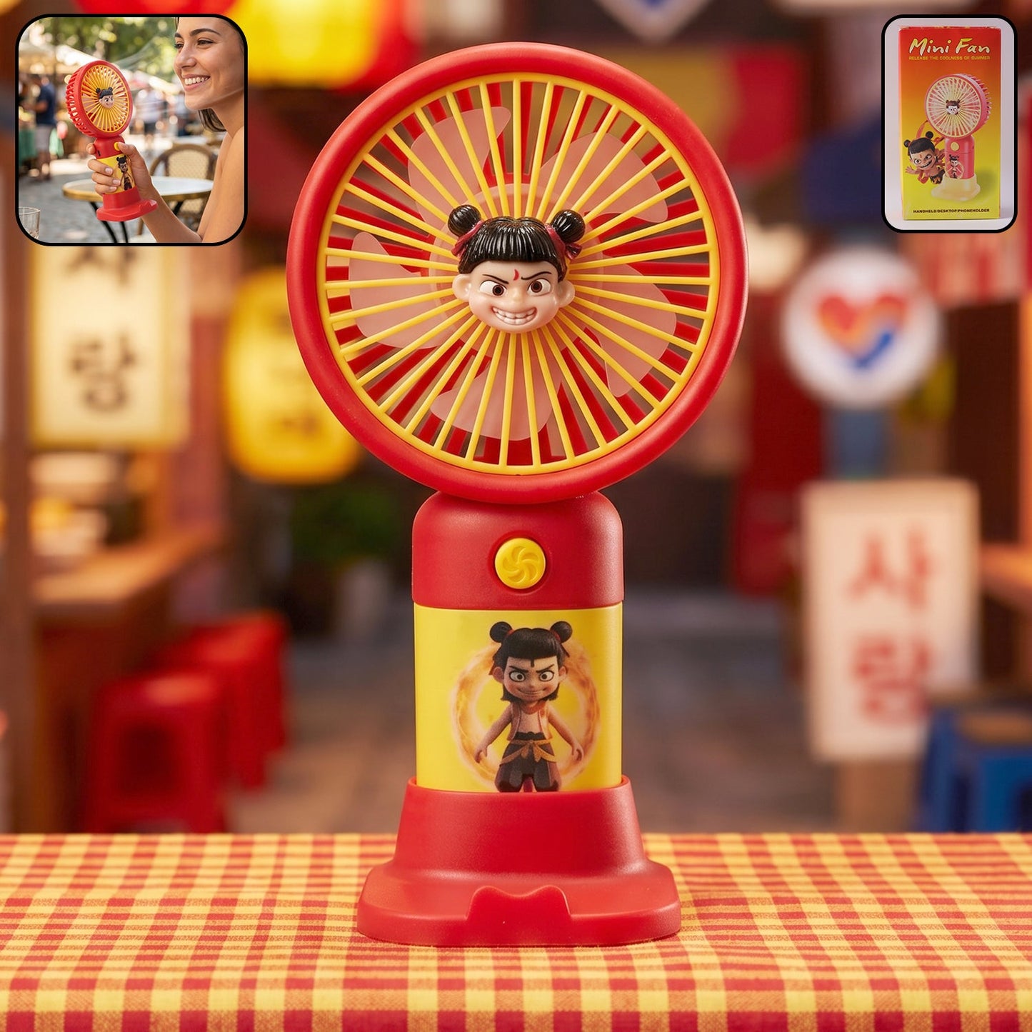 Cute Cartoon Character Portable Mini Fan (1 Pc) - Grandsell