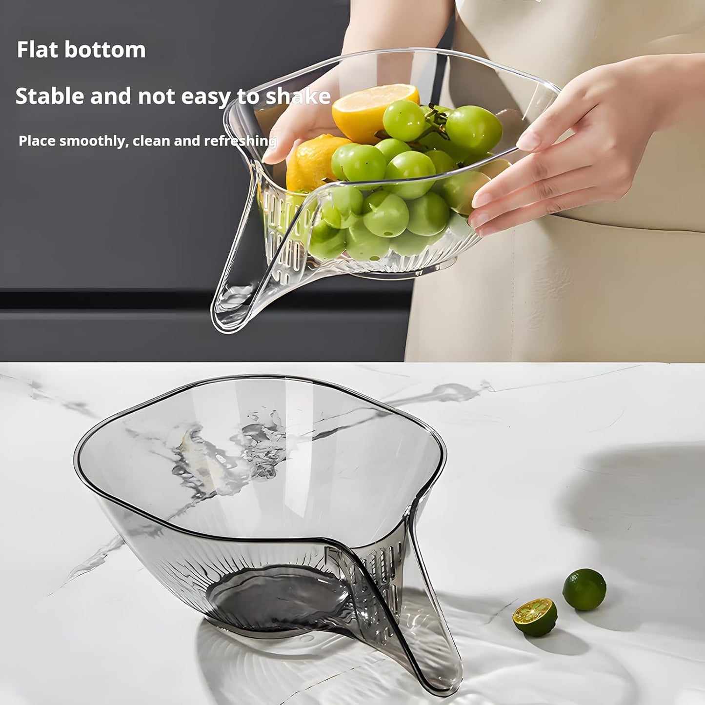 Drain Basket Funnel for Kitchen Sink – Multi - Functional Strainer & Food Waste Collector - Grandsell
