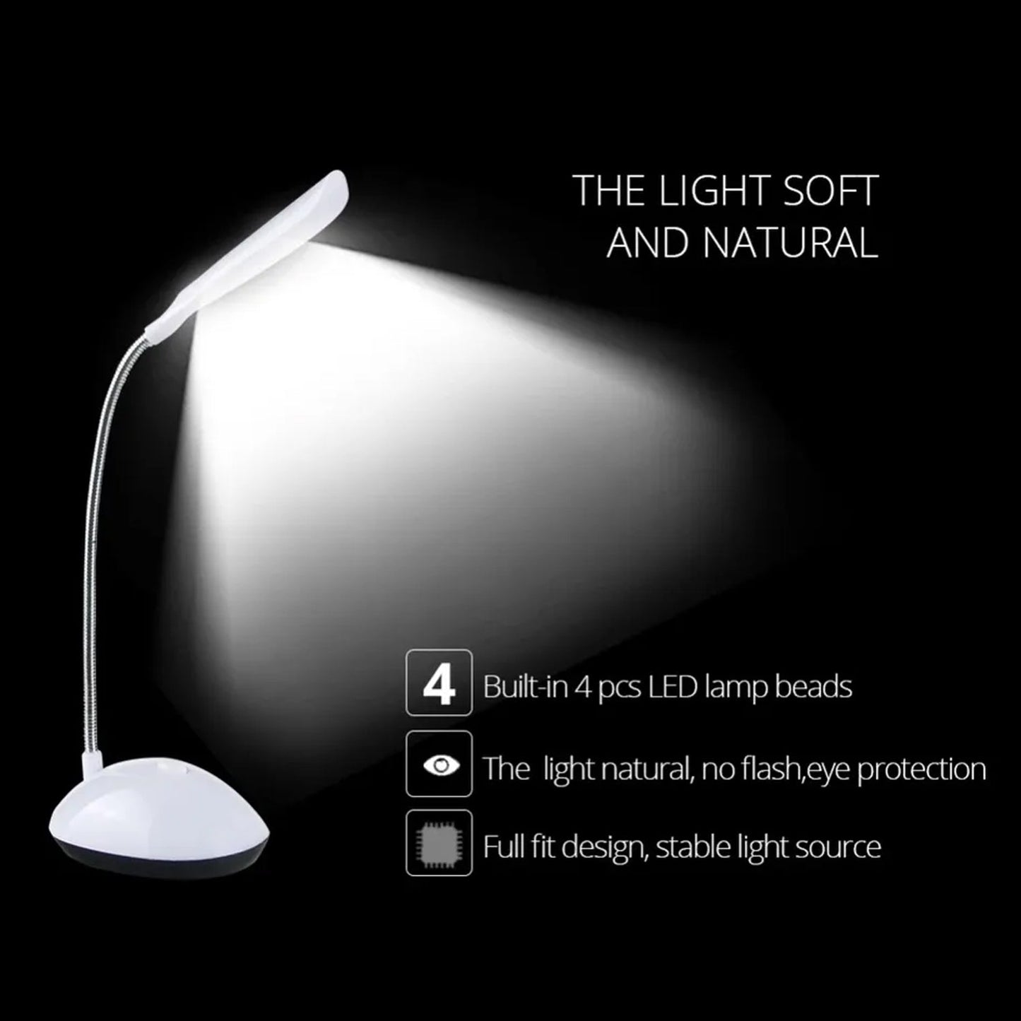 Fashion Wind Led Desk Light Led Lamps Button Control Portable Flexible Neck Eye - caring Table Reading Lights For Readingrelaxationbedtime - Grandsell