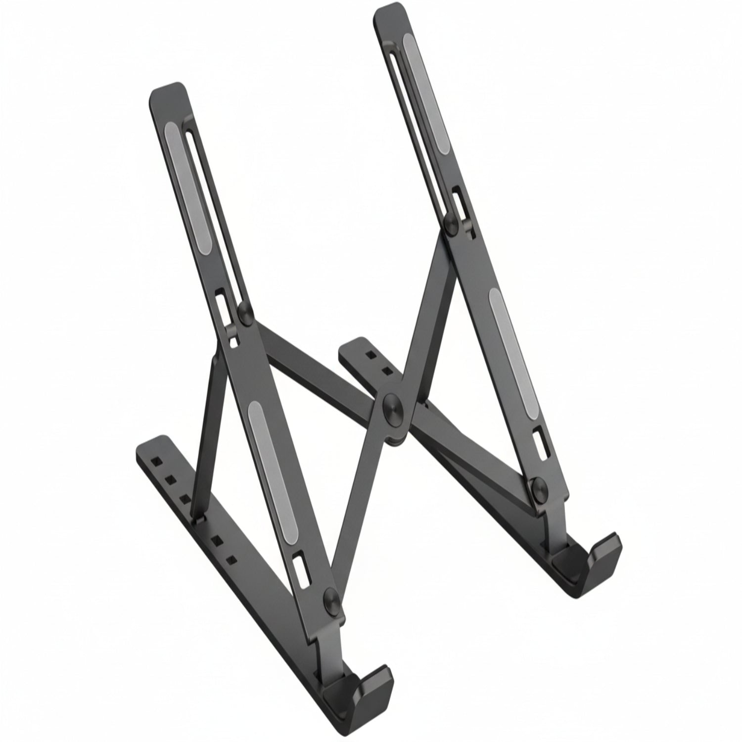 Black adjustable stand on a white background