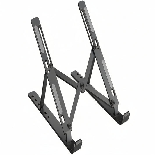 Black adjustable stand on a white background