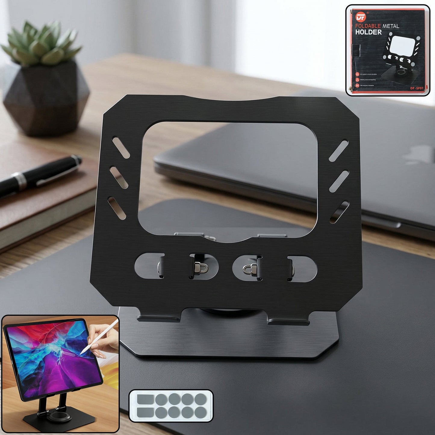 Foldable Adjustable Metal Laptop Stand (1 Pc) - Grandsell