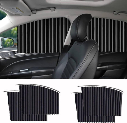Foldable Car Window Privacy Curtains Sunshade – Magnetic Pleated Side Curtains - Grandsell