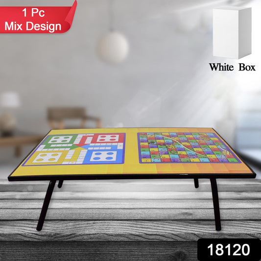 Foldable Multipurpose Mix Design Games Table Board Bed Study Table (48 28 Cm 1 Pc) - Grandsell