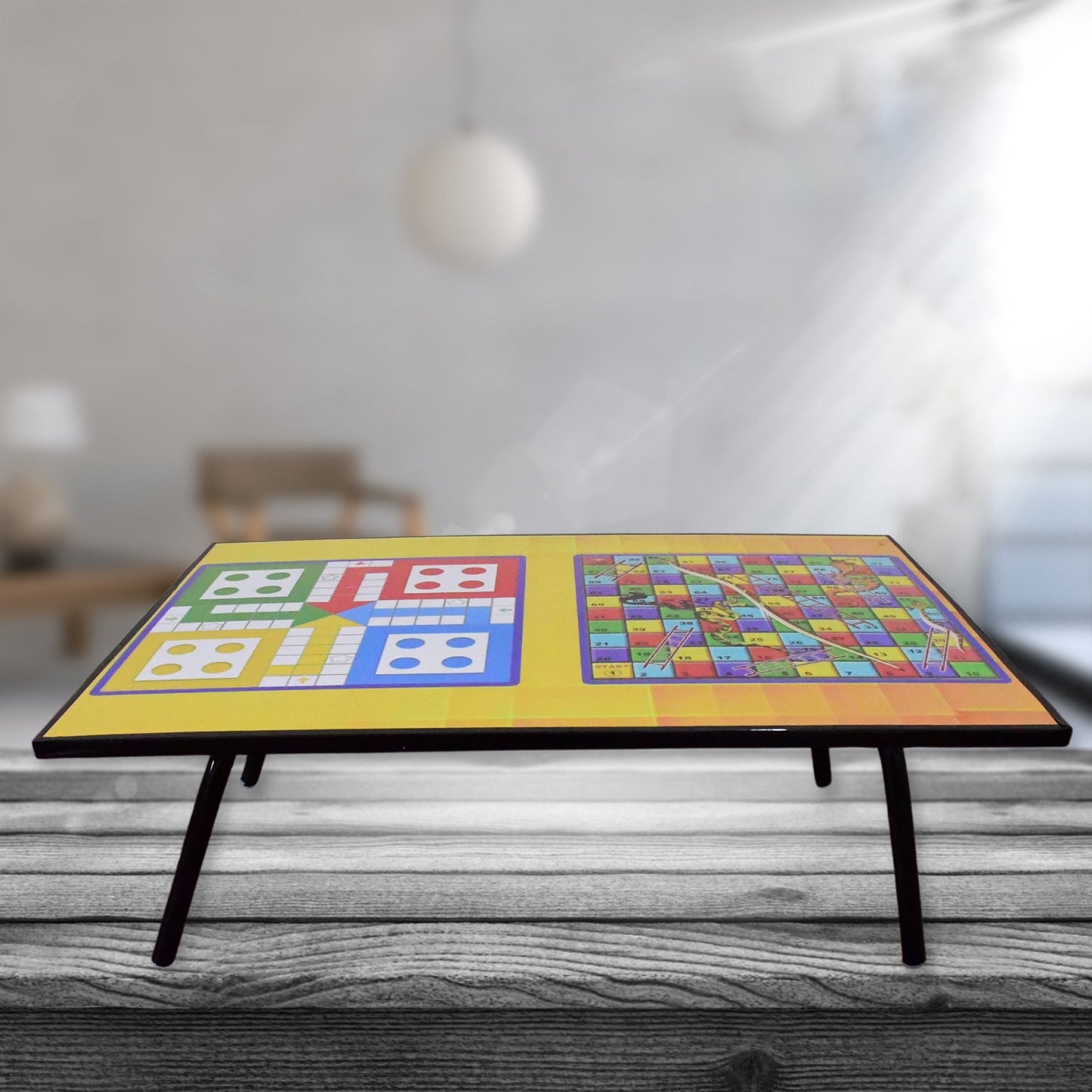 Foldable Multipurpose Mix Design Games Table Board Bed Study Table (48 28 Cm 1 Pc) - Grandsell