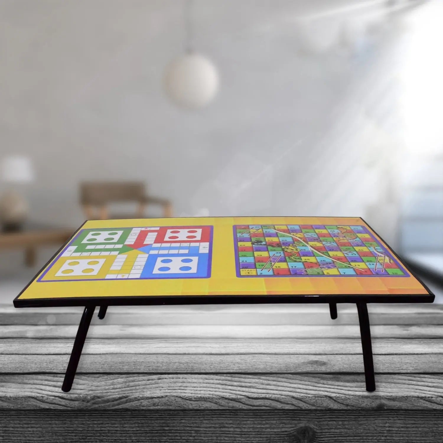 Foldable Multipurpose Mix Design Games Table Board Bed Study Table (48 28 Cm 1 Pc) - Grandsell