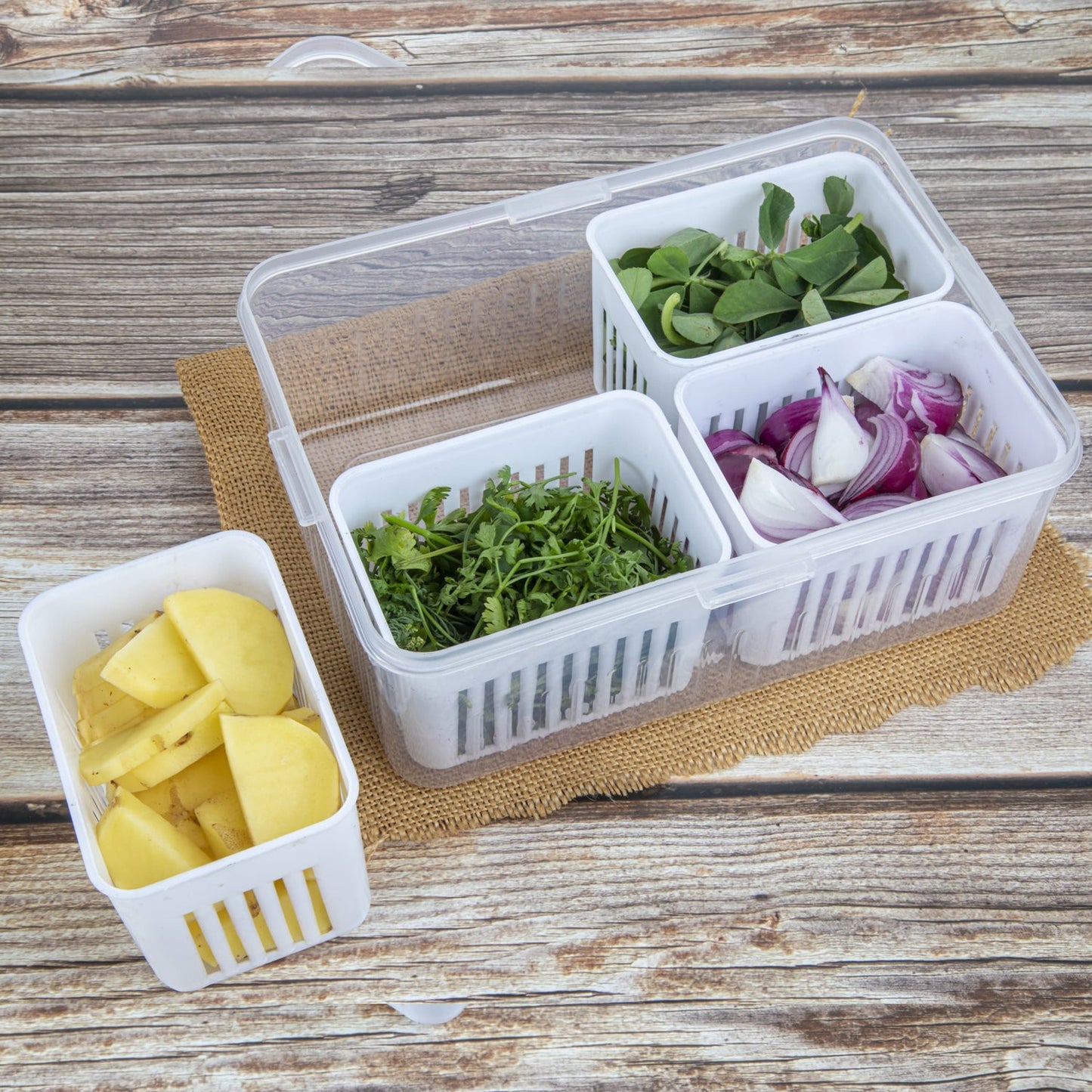 Fridge Storage Boxes Freezer Storage Containers Container For Kitchen Storage Set Storage In Kitchen Vegetable Storage Draining Crisper Refrigerator Food Box (1 Pc) - Grandsell