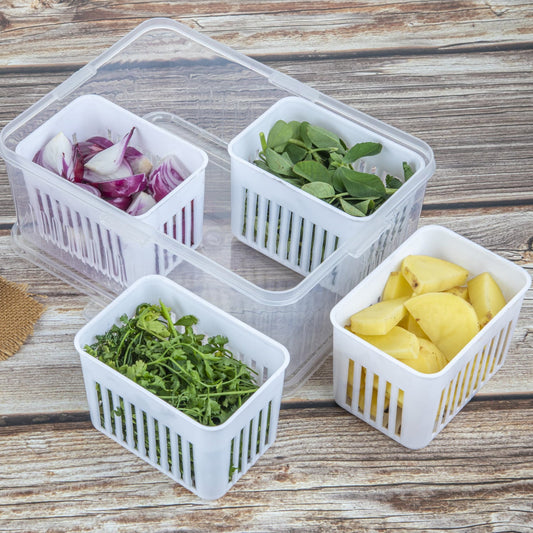 Fridge Storage Boxes Freezer Storage Containers Container For Kitchen Storage Set Storage In Kitchen Vegetable Storage Draining Crisper Refrigerator Food Box (1 Pc) - Grandsell