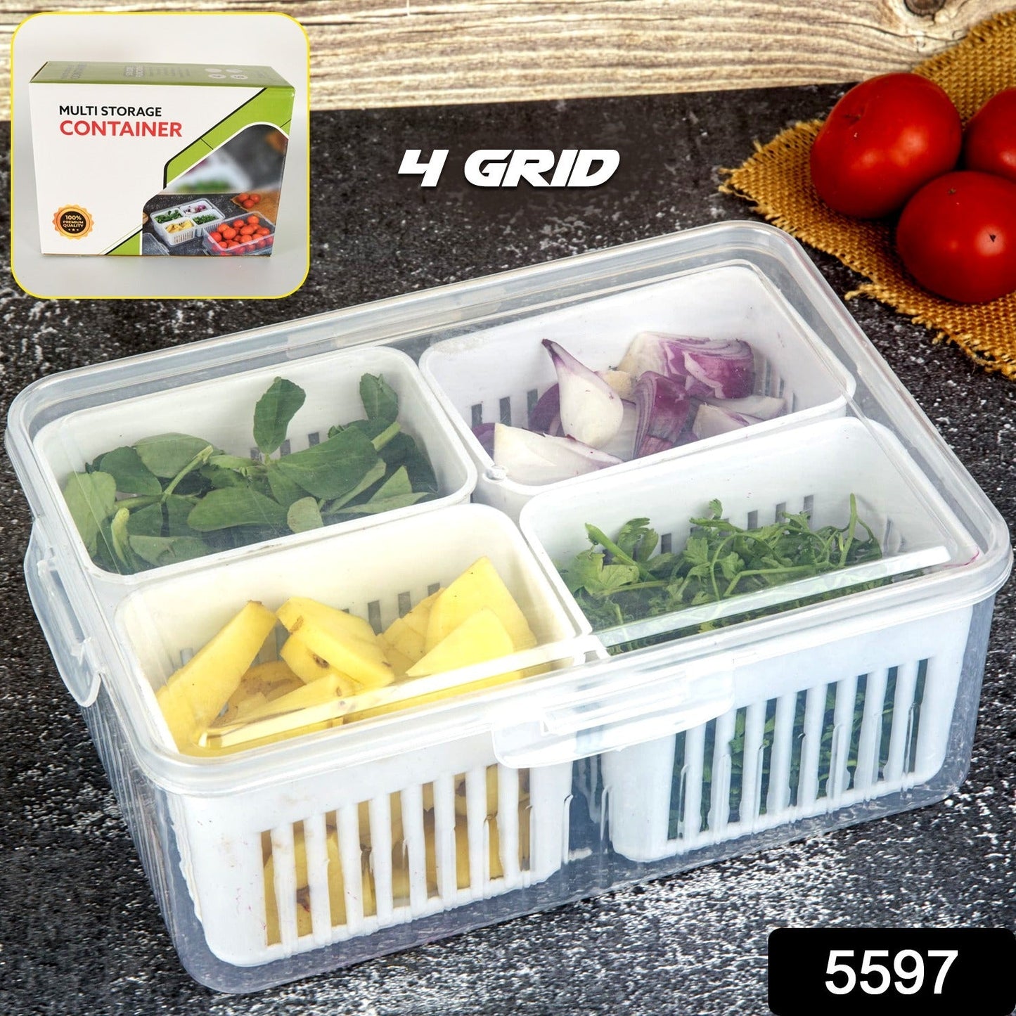 Fridge Storage Boxes Freezer Storage Containers Container For Kitchen Storage Set Storage In Kitchen Vegetable Storage Draining Crisper Refrigerator Food Box (1 Pc) - Grandsell