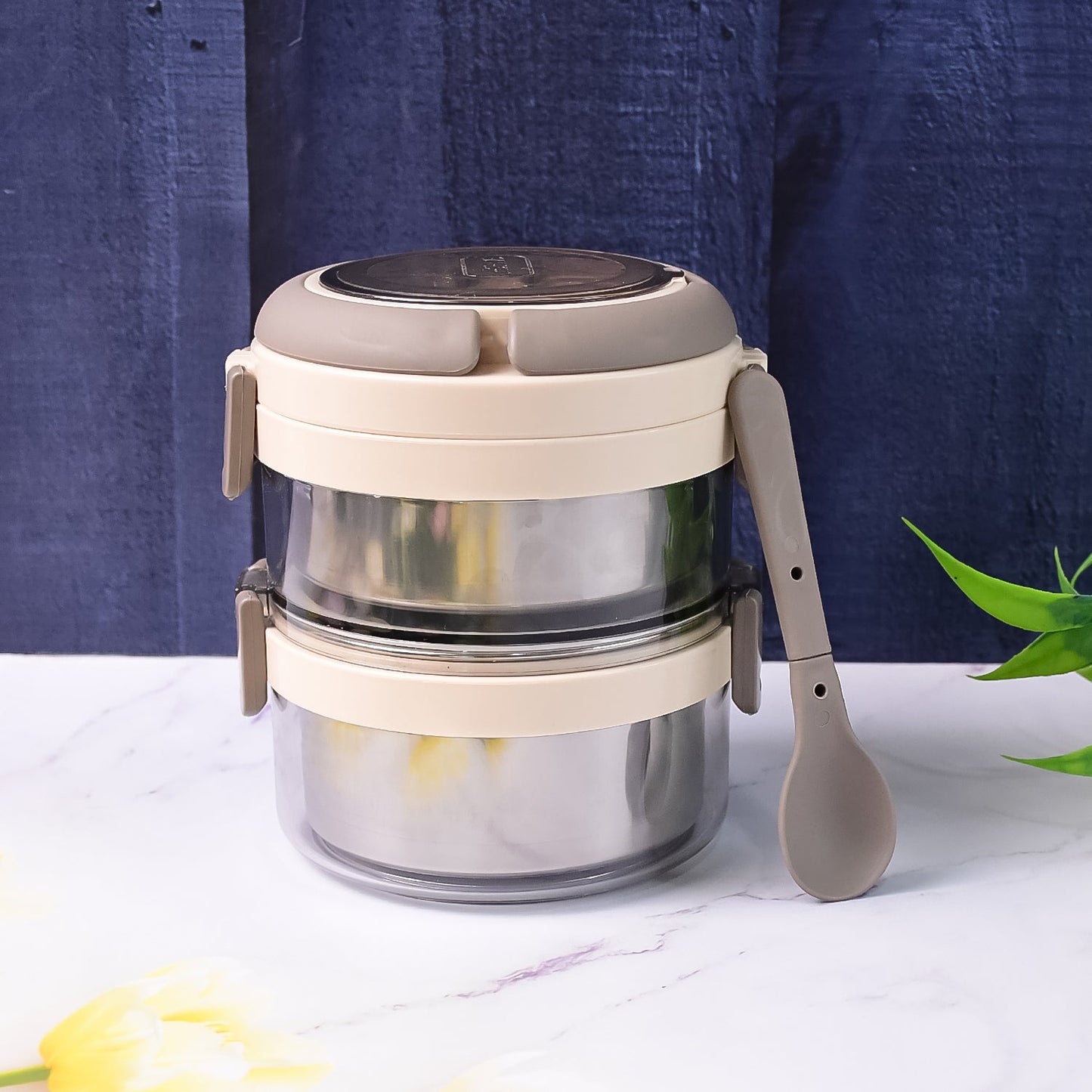 Ganesh Steko - 2 Double Layer Stainless Steel Insulated Lunch Box Set - Grandsell