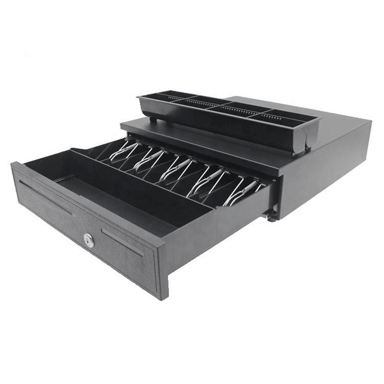 Grandse Metal Cash Drawer – 5 Cash & 5 Coin Compartments | Black - Grandsell