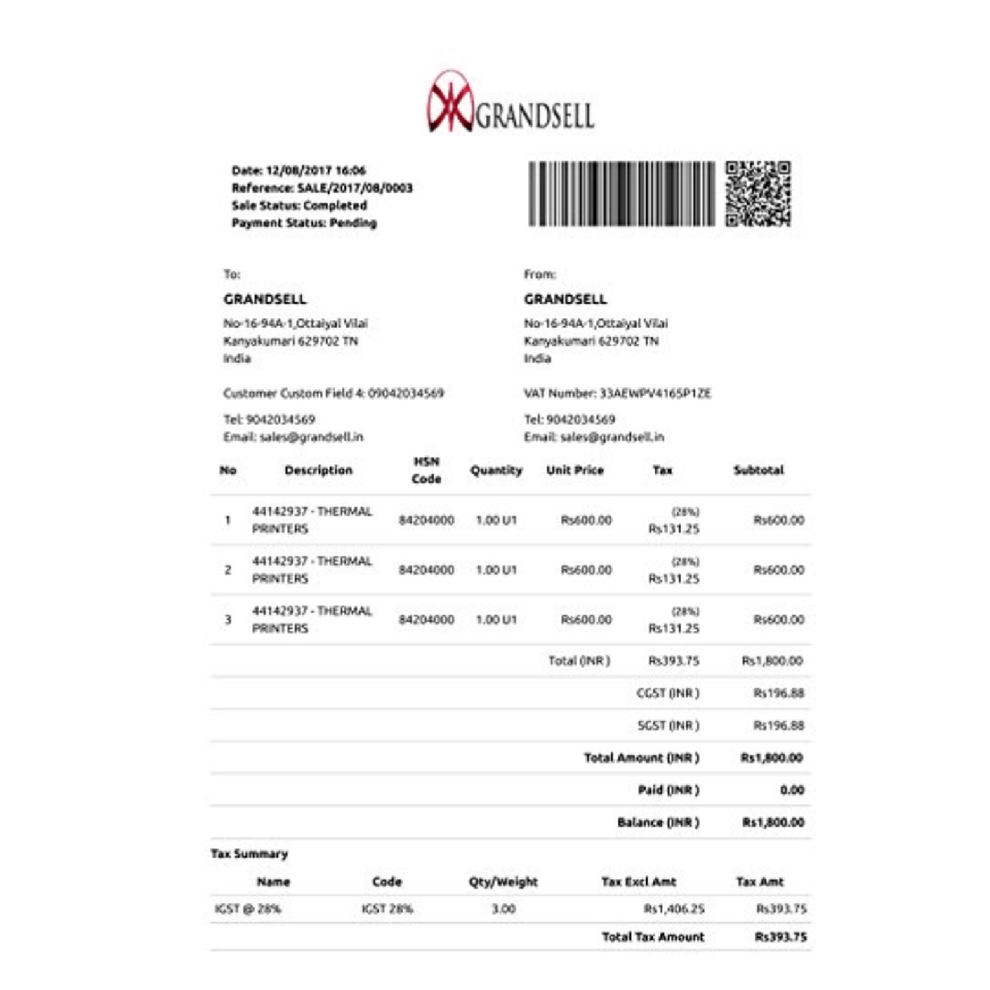 Grandse POS billing software with inventory management online version dashboard interface for retail and business billing system
