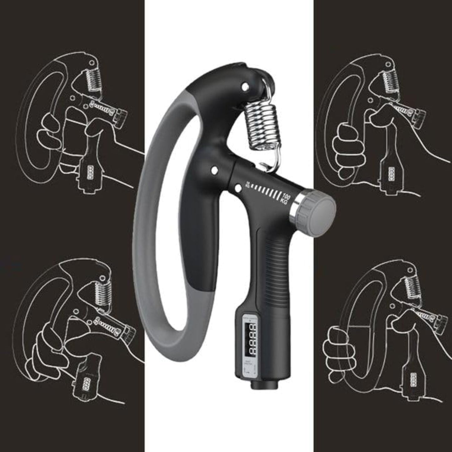 Hand Grip Strength Strengthener with Counter – Adjustable Hand Exerciser - Grandsell