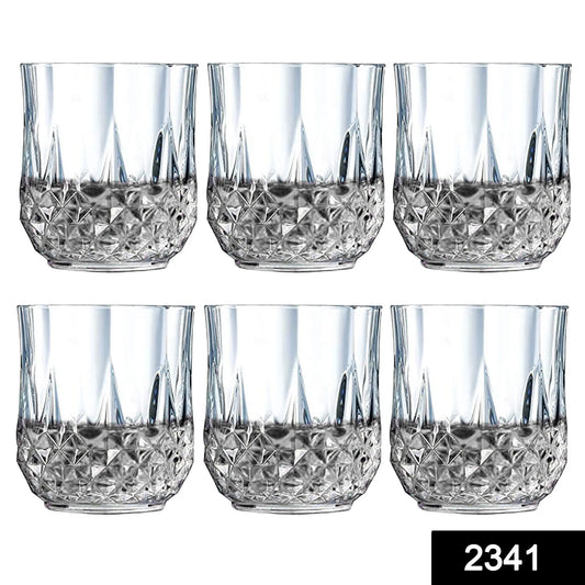 Heavy Unbreakable Stylish Look Fully Transparent Glasses Set 250ml (6pcs) - Grandsell
