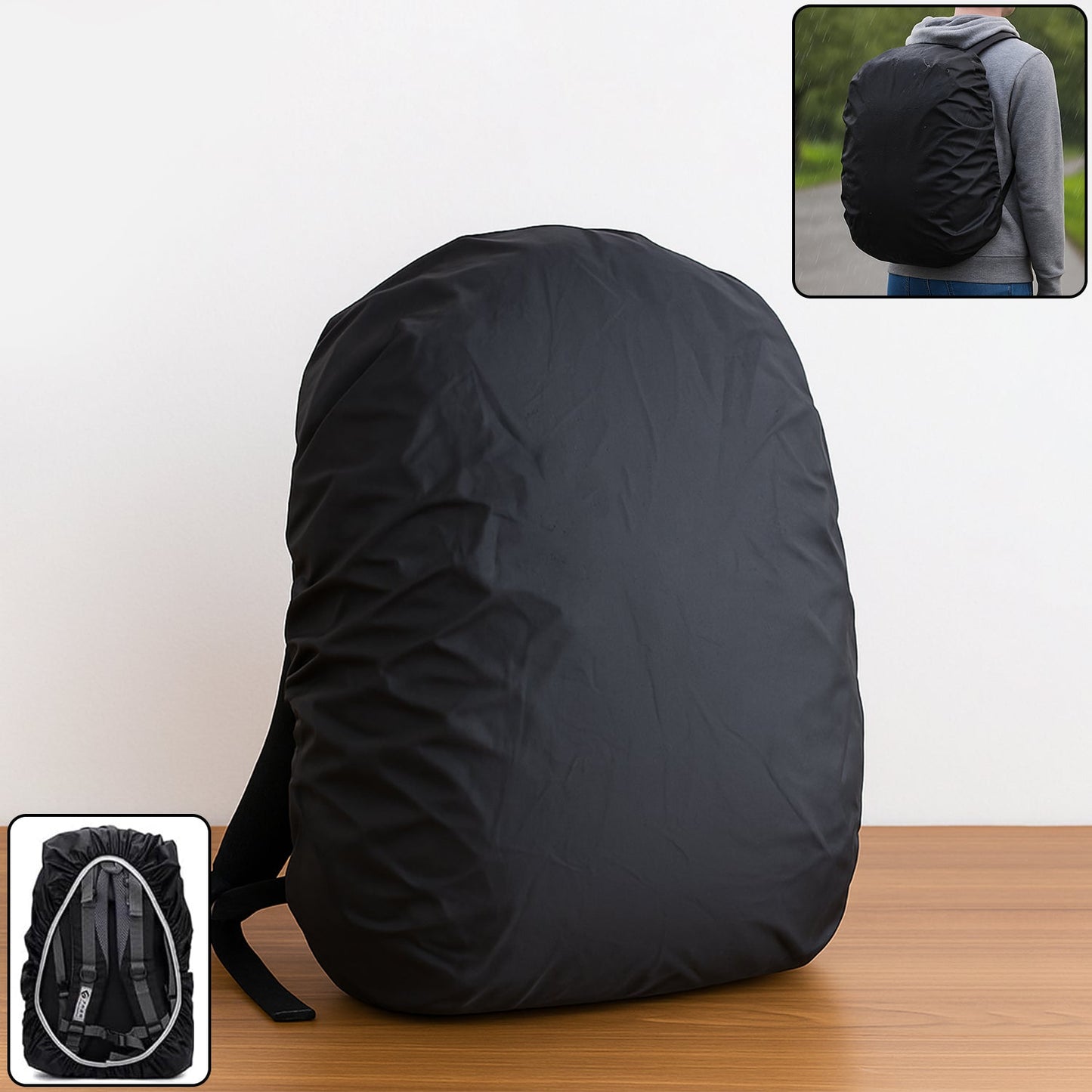 Heavy Waterproof Nylon Rain Cover dust Cover - Elastic Adjustable For Laptop Bags And Backpacks School Bag Waterproof Cover Dust Proof Backpack Laptop Bag Cover (1pc) - Grandsell