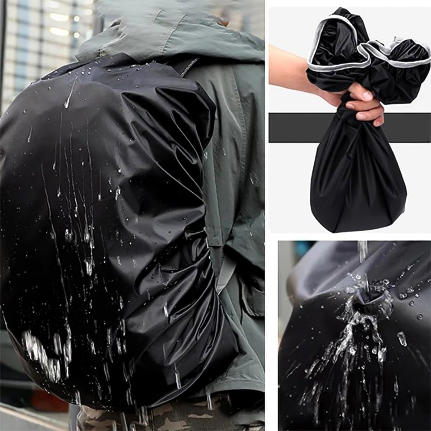 Heavy Waterproof Nylon Rain Cover dust Cover - Elastic Adjustable For Laptop Bags And Backpacks School Bag Waterproof Cover Dust Proof Backpack Laptop Bag Cover (1pc) - Grandsell