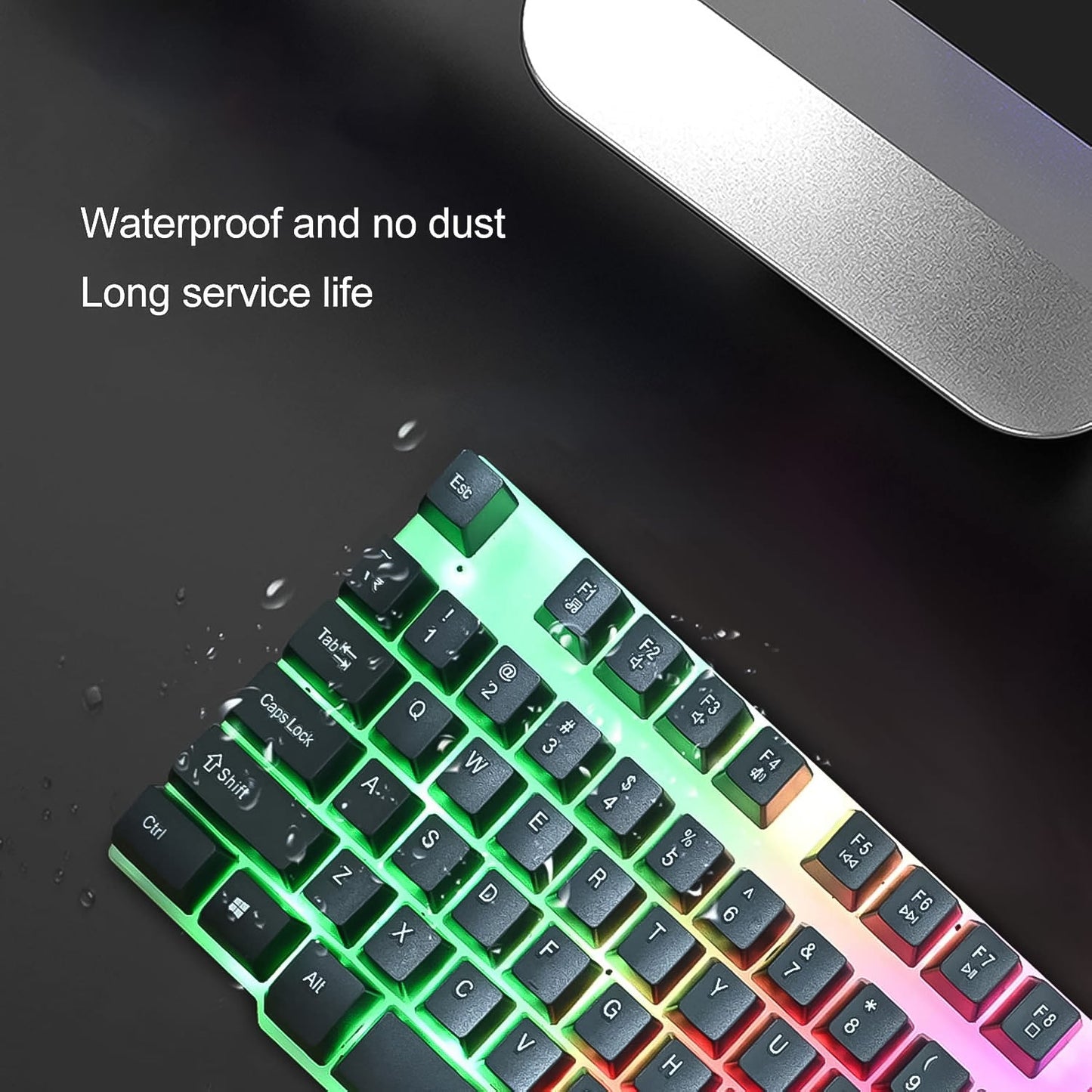 Key Colorful Lighting Keyboard Mouse Set (2 Pc Set) - Grandsell