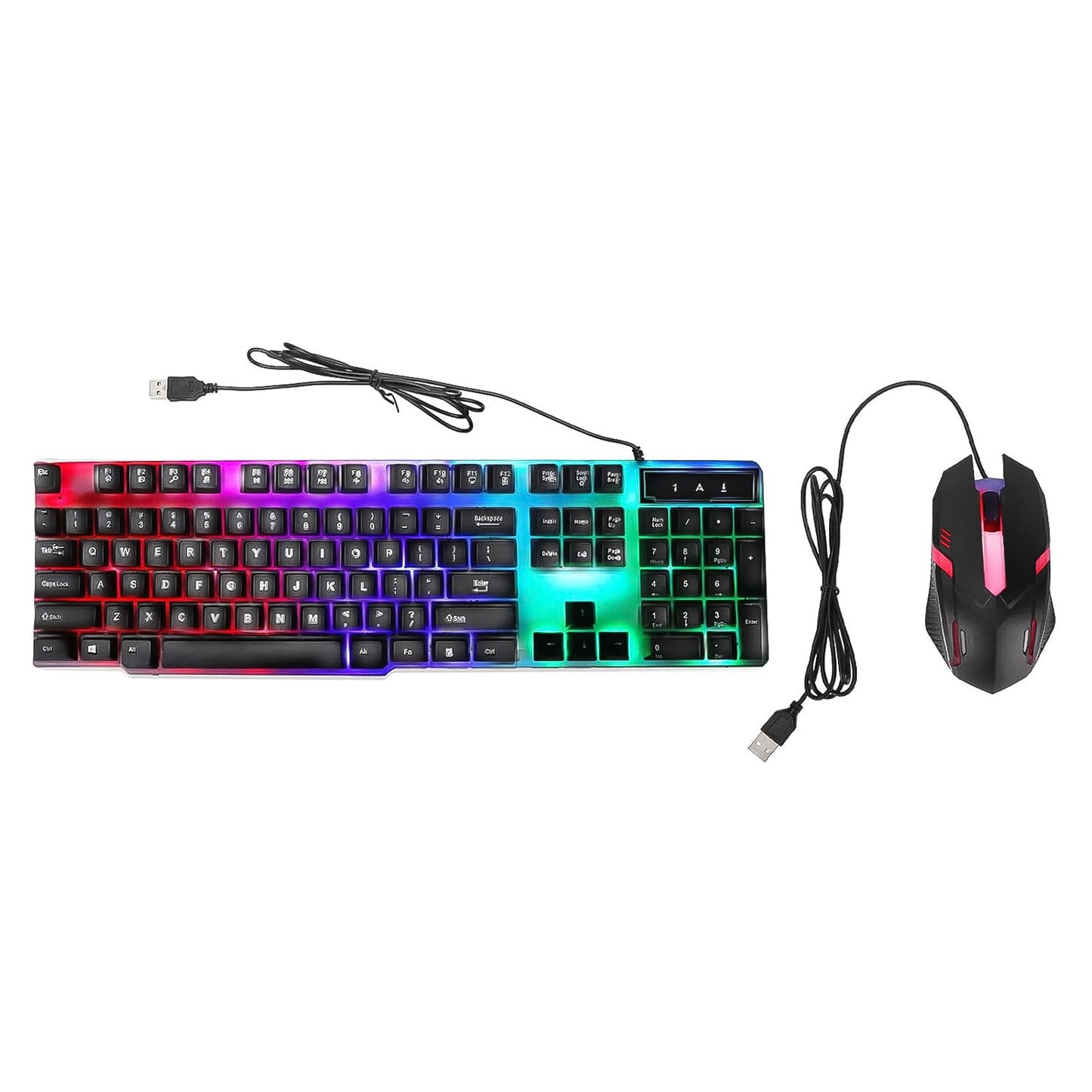 Key Colorful Lighting Keyboard Mouse Set (2 Pc Set) - Grandsell