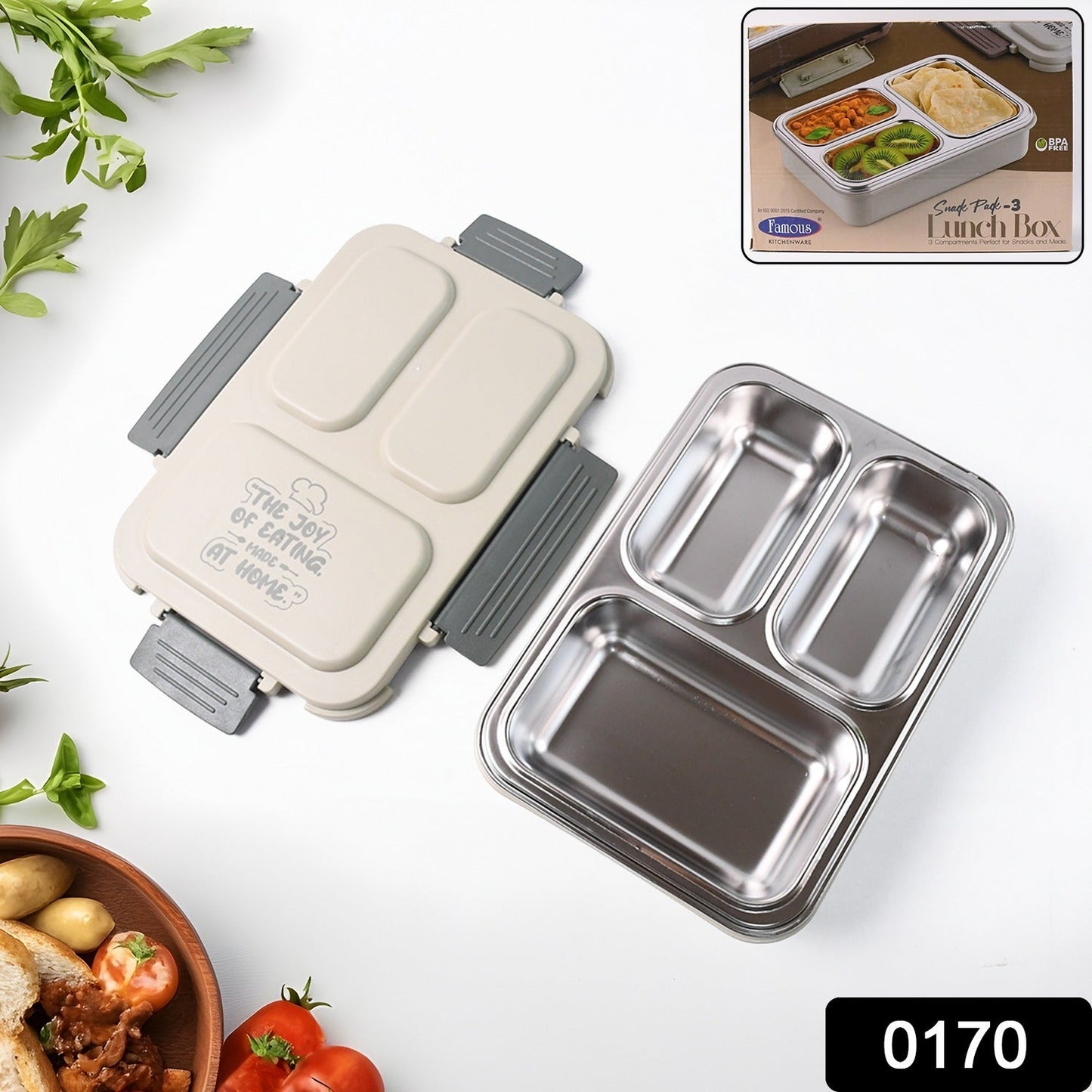 Lunch Box (200 Ml Each Container) With Attractive Stand - 4 Pcs - Grandsell