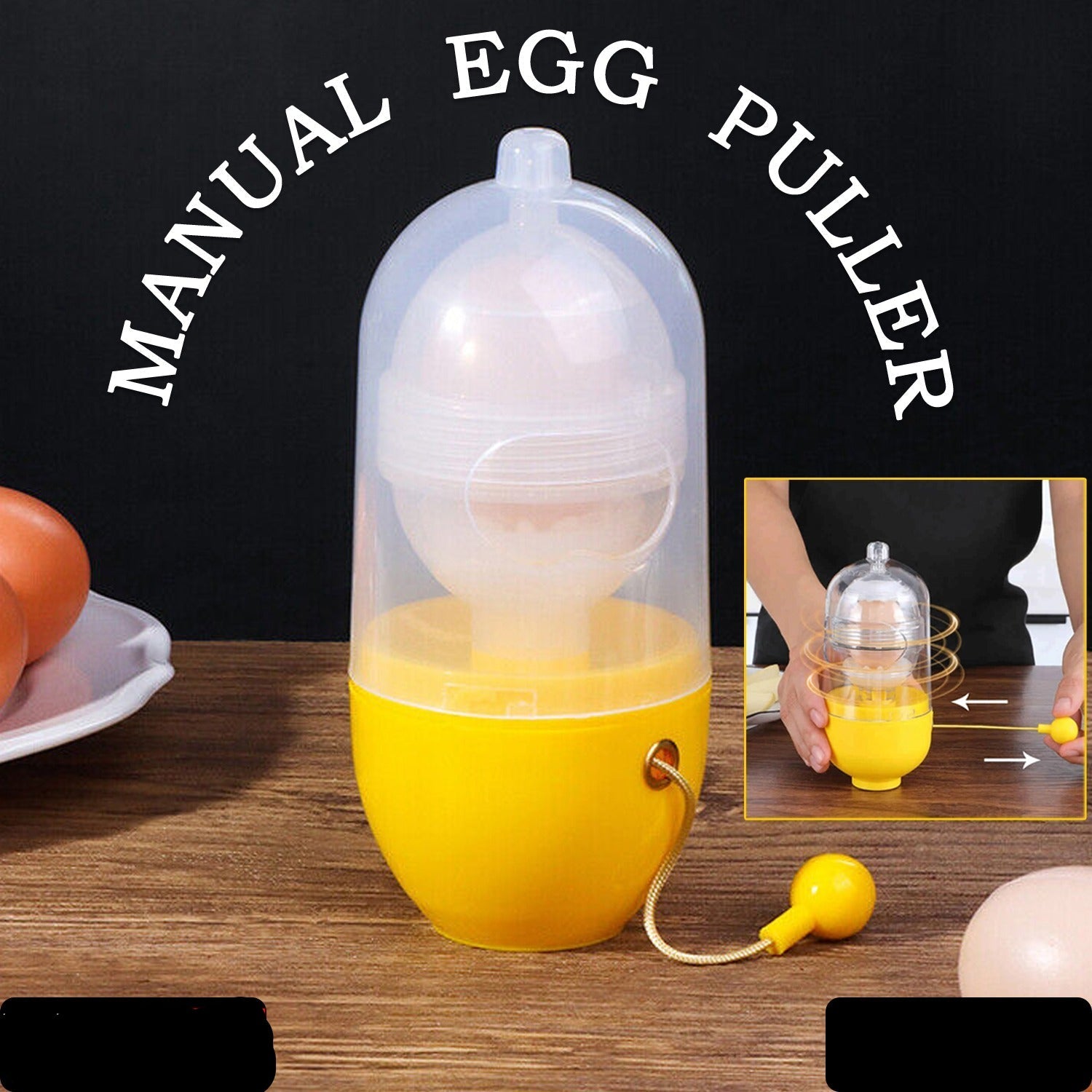 Manual Egg Puller Scrambler Household White Egg Yolk Mixer Kitchen Tool Mix Manual Scrambler Convenient Without Breaking Eggs. - Grandsell