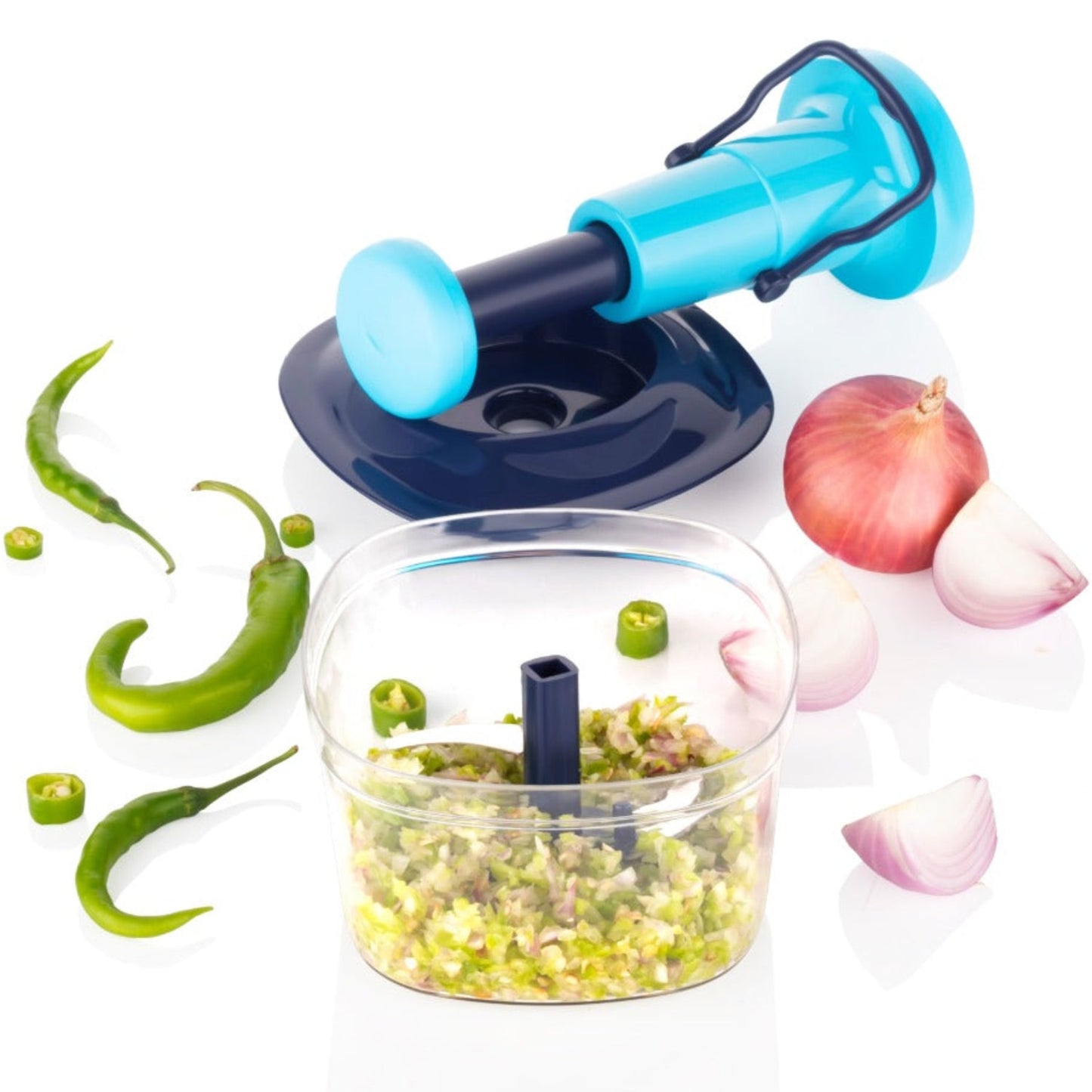 Manual Hand Press Push Chopper – Kitchen Vegetable & Fruit Cutter - Grandsell