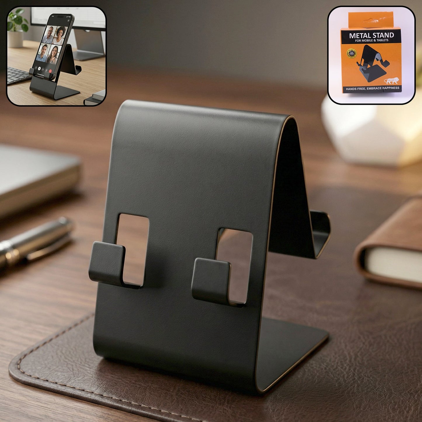 Metal Mobile Phone Tablet Stand (1 Pc Black Color) - Grandsell