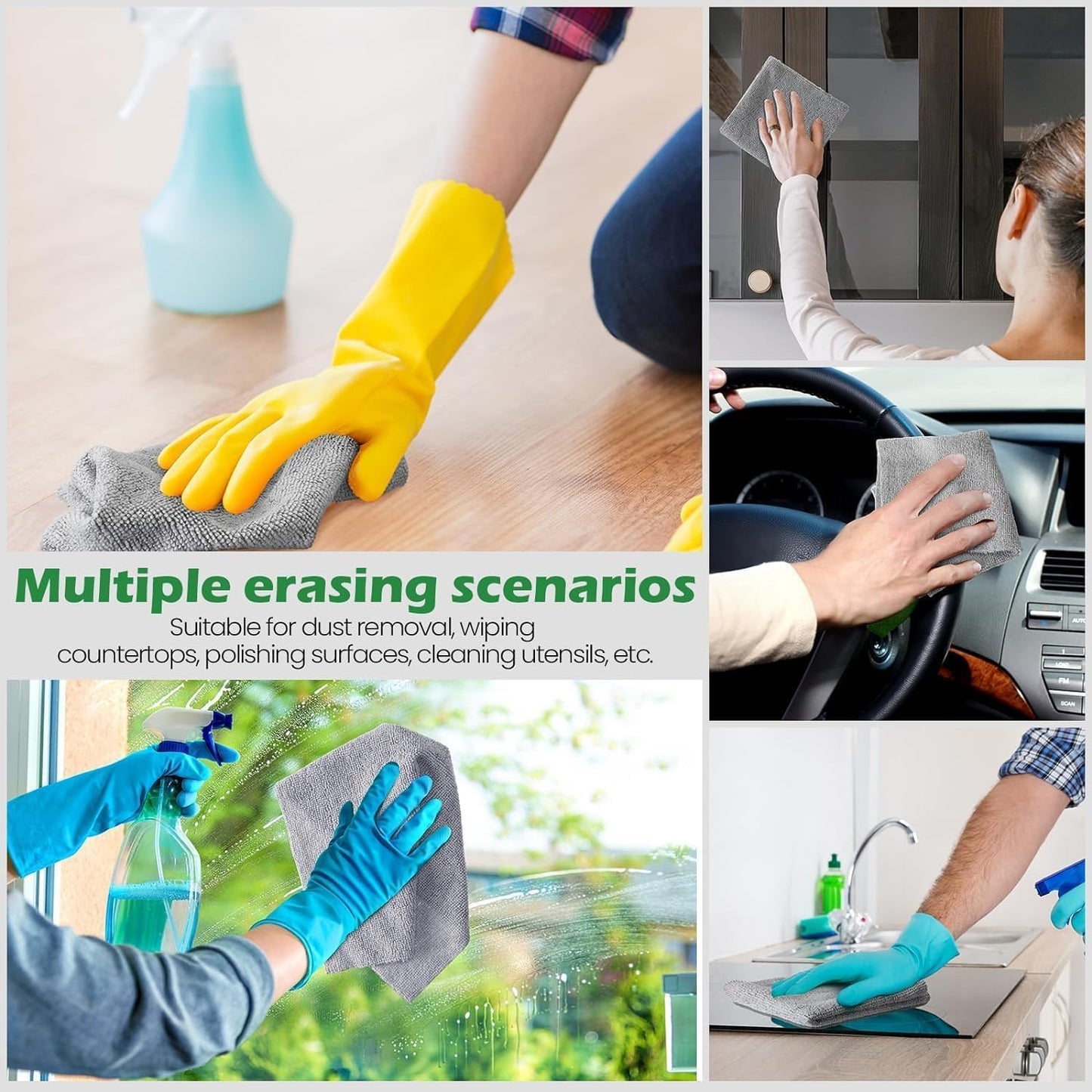 Microfiber Cleaning Cloth Roll – Super Absorbent, Lint - Free & Reusable Cleaning Cloths | Grandsell - Grandsell