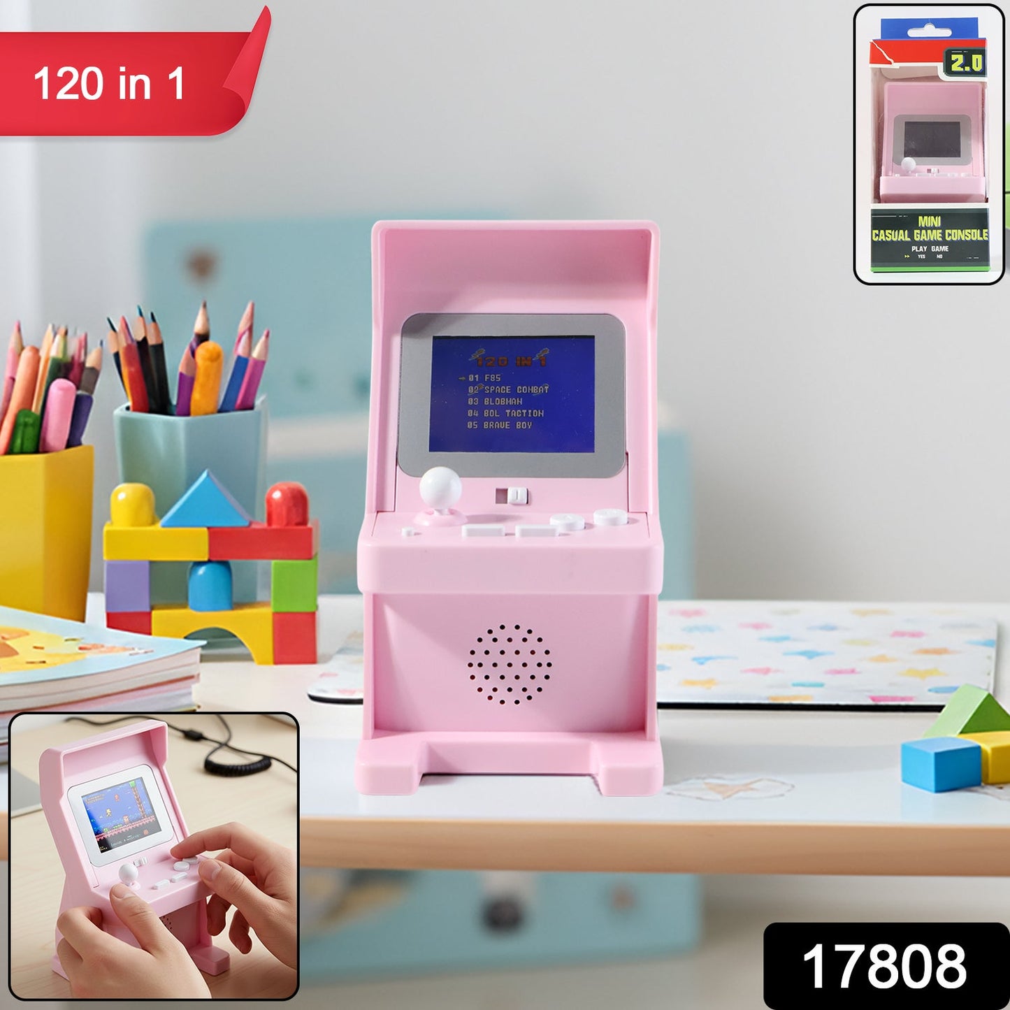 Mini Retro Arcade Gaming Console With 120 Built - in Classic Games - Grandsell