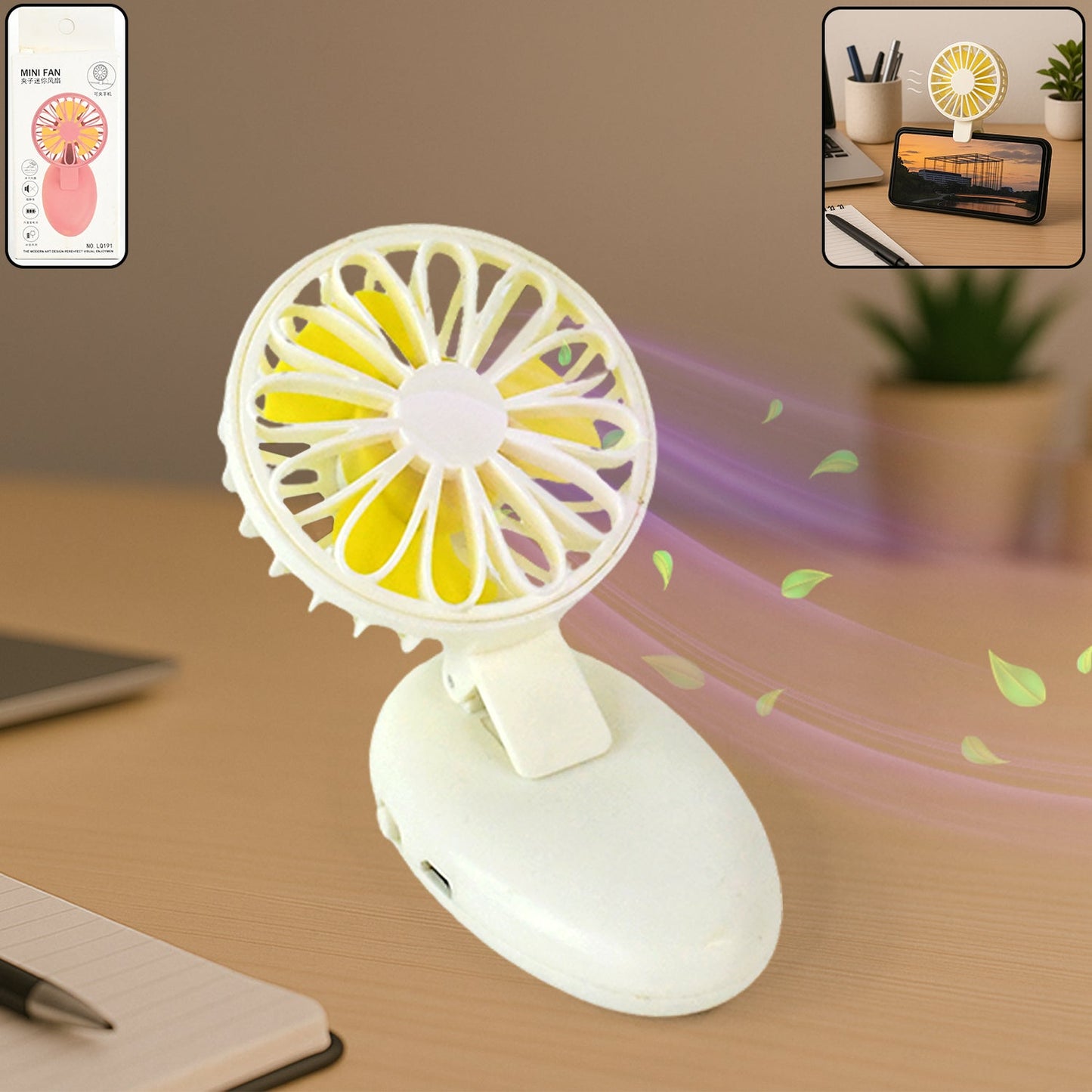 Mini Usb Handheld Fan Portable Rechargeable Mini Fan For Home Office Travel And Outdoor Use (1 Pc) - Grandsell
