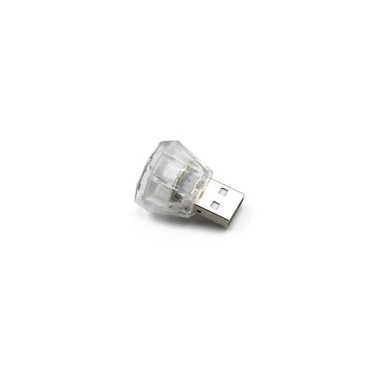 Mix Color Diamond Shape Car Mini Usb Led Environmental Lights For Car And Home Decoration Led Light Mini Usb Led Night Lights Car Interior Atmosphere Lamp Car Light(White - color) - Grandsell
