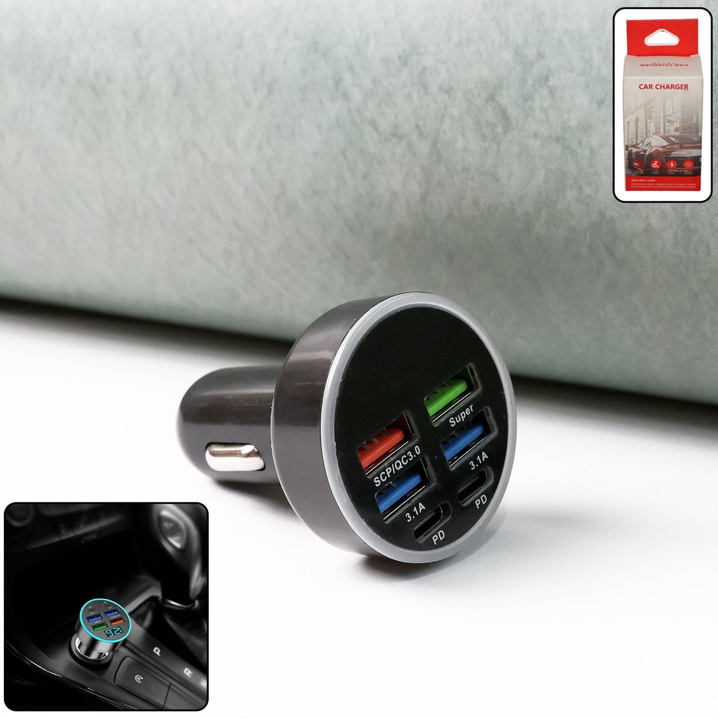 Multi - port Fast Car Charger For 12v24v Vehicles 4 - usb Smart Adapter - Grandsell