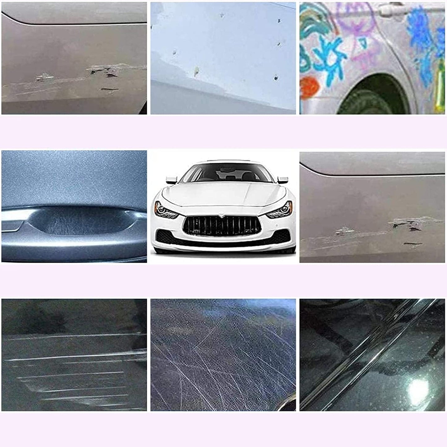 Nano Magic Car Scratch Remover Cloth Multipurpose Scratch Repair Cloth Cloth For Car Paint Scratch Repair Easy To Repair Slight Scratches On The Surface Polishing Repeatable Use For All Kinds Of Car (45 Ml Repair Solution 2 Gloves 2 Nano Cloth) - Grandsell