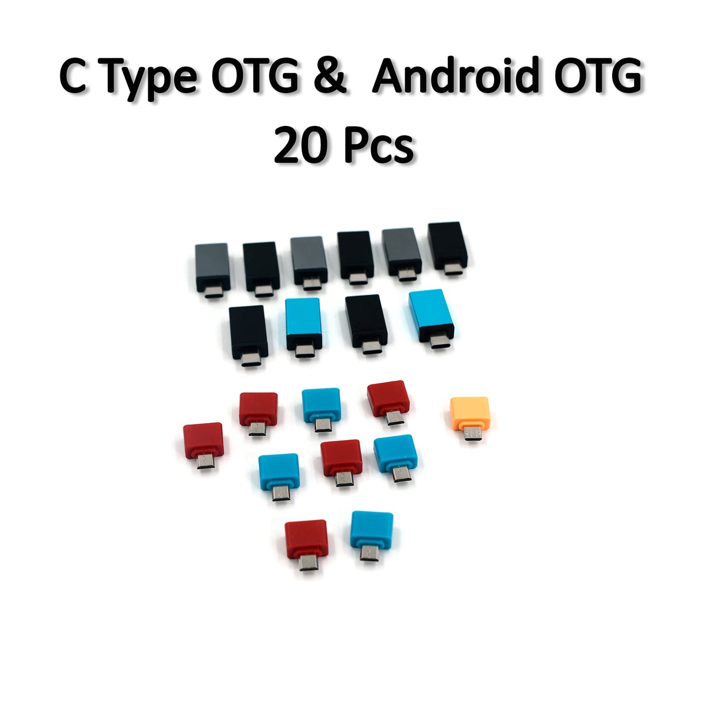 Otg Type C Usb To Micro Usb Adapter For Android Mobile Smart Phones Tablets With Zip Pouch (Pack Of 20) - Grandsell