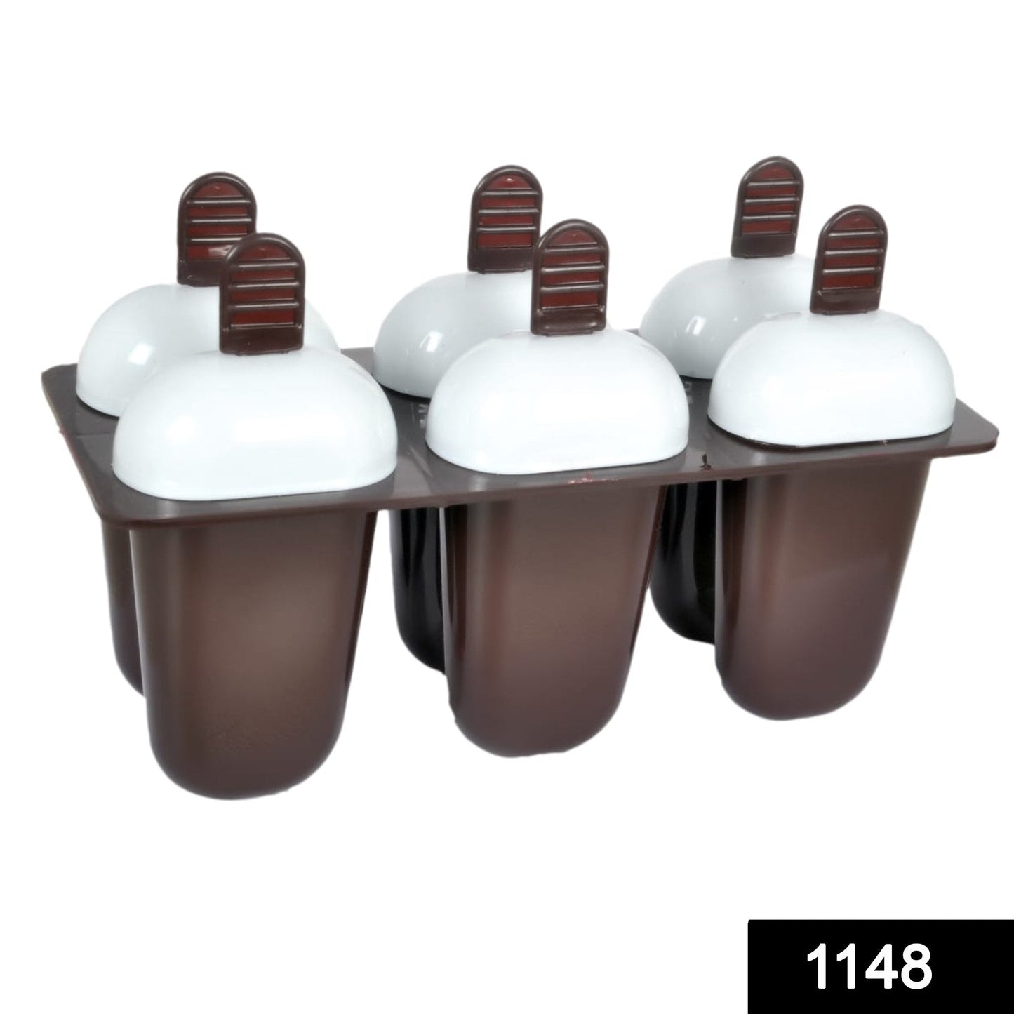 Plastic Ice Candy Maker Kulfi Maker Moulds Set With 6 Cups (Multicolour) - Grandsell