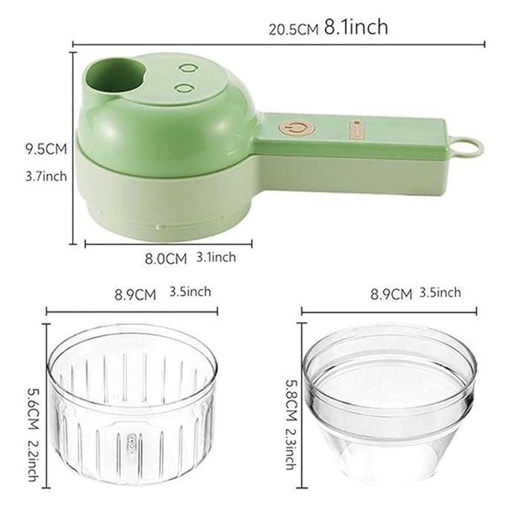 Portable Electric Vegetable Cutter Set – 4 - in - 1 USB Rechargeable Mini Chopper & Food Prep Tool - Grandsell