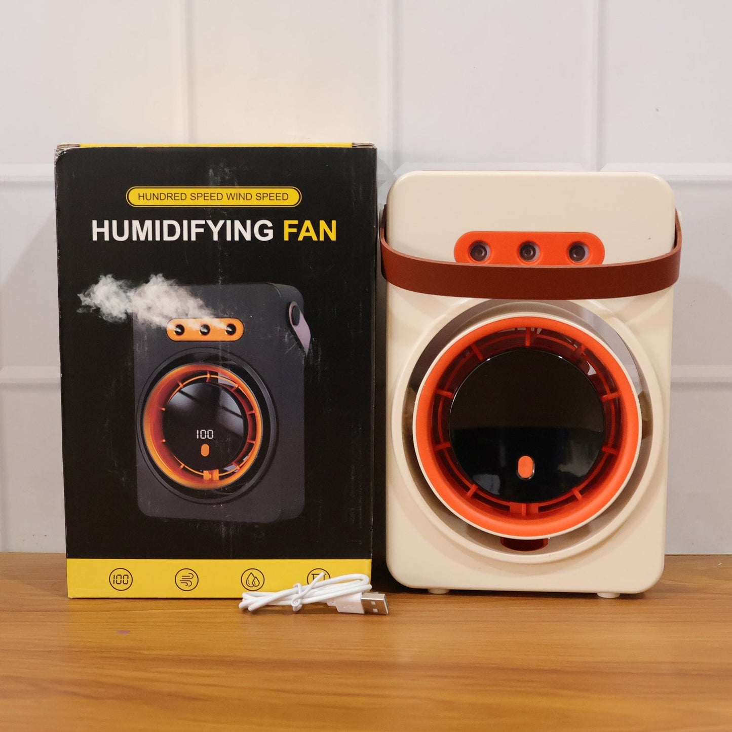 Portable Humidifying Air Cooling Fan With Display (1 Pc) - Grandsell